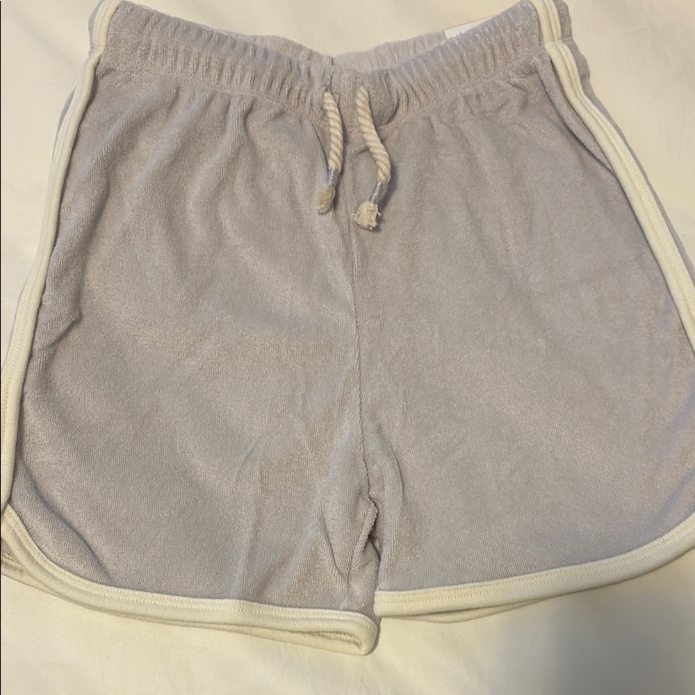 Little Co. Lavender Terry Cloth Shorts with White Trim